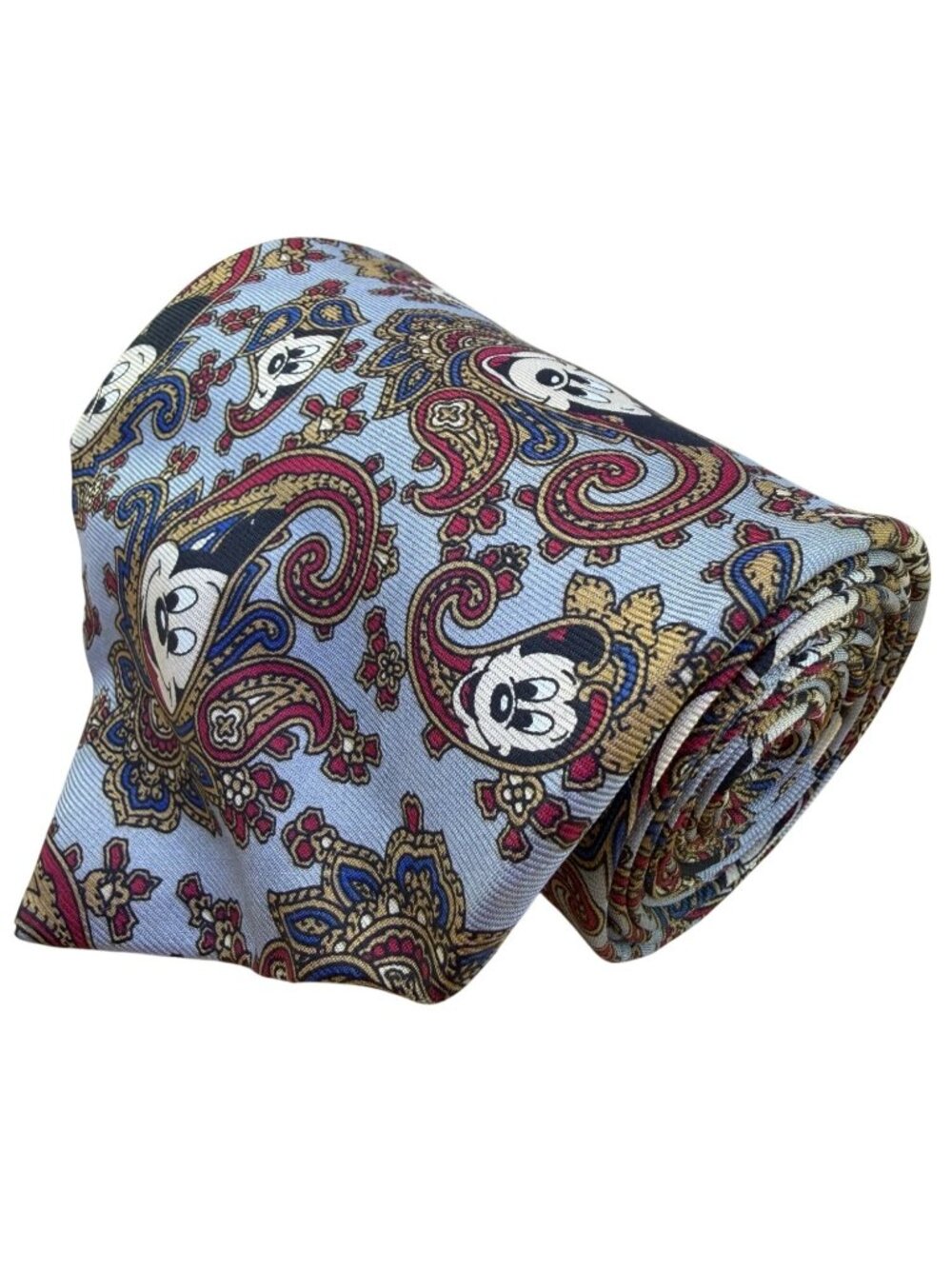 Balancine Mens Blue 100% Silk Disney Mickey Mouse Paisley Tie The Tie Works